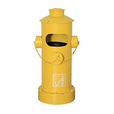 Imagem de CFGH6FDF Lixeira para área externa estilo industrial hidrante de incêndio, lata de lixo criativa retrô grande capacidade lixeira de ferro forjado para ambientes internos e externos (amarelo)