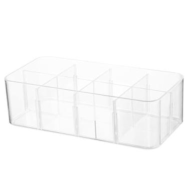 Imagem de Organizador de roupas íntimas, caixa de armazenamento de meias, 8 grades, recipiente de calcinha de plástico transparente para organização de armário de quarto de casa, material