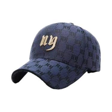 Imagem de Boné De Beisebol Unissex Ajustável Com Bordado De Letras NY, Chapéu Ca