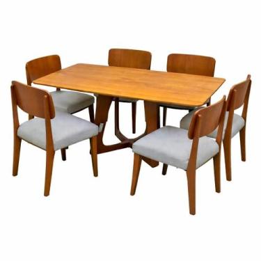 Imagem de Mesa de Jantar Dubai Flex 160x80cm Sem Vidro e 6 Cadeiras Barcelona em