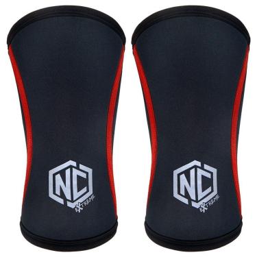 Imagem de Joelheira Alta Performance - 5mm - Preto c/ Vermelho (Par)-Unissex