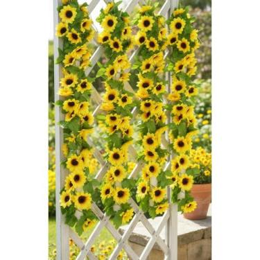 Imagem de Girassol Artificial Trepadeira Luxo 4m Decorativa - Congratulations St