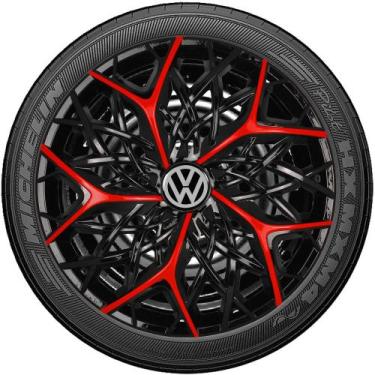 Imagem de Jogo Calota Esportiva Moove Aro 14 Vw Gol G4 G5 G6 - Elitte, Preto/Ver