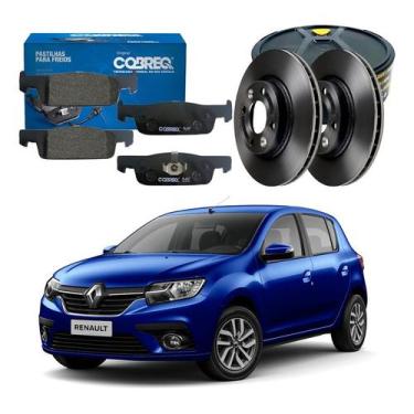 Imagem de Kit Disco Pastilha Freio Sandero 1.6 2019 A 2021 - Cobreq e Fremax