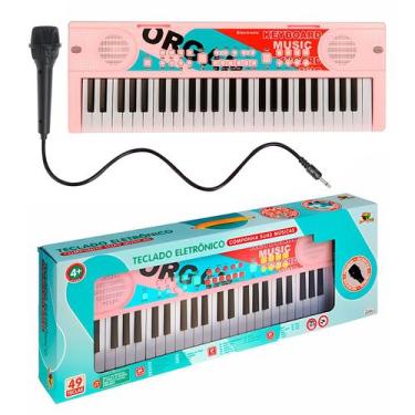Imagem de Teclado Iniciante 49 Teclas Portátil Com Microfone Usb Gravação Reprod