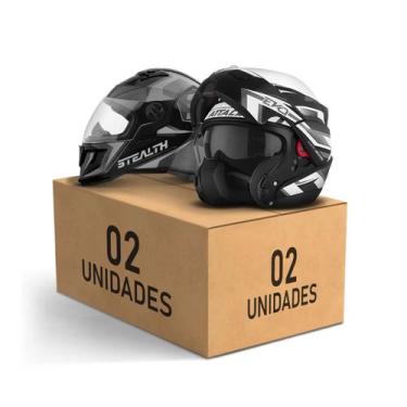Imagem de Kit 2 Capacetes Fechados Pro Tork Stealth Concept + Attack Evo Brilhan