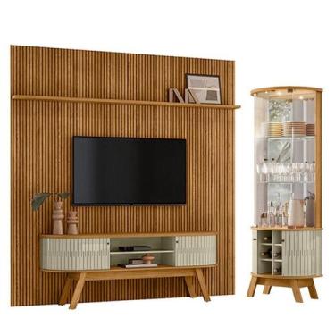 Imagem de Estante Home Theater Com Bancada Suspensa New Laguna com Cristaleira M