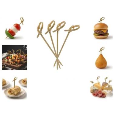 Imagem de Kit 5.000 Espetinho De Bambú Nó 9cm Buffet Hamburgueria - ORIENTAL