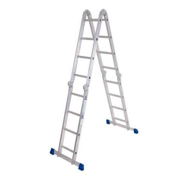 Imagem de Escada Alumínio Multifuncional 16 Degraus 4x4 - Altura 4,61m - Mor