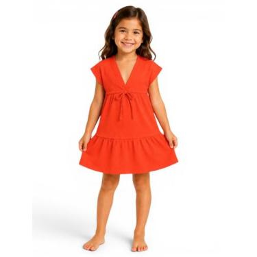 Imagem de Saída De Praia Infantil Tijolinho/ Com Regulagem Moda Verão - Corpo do