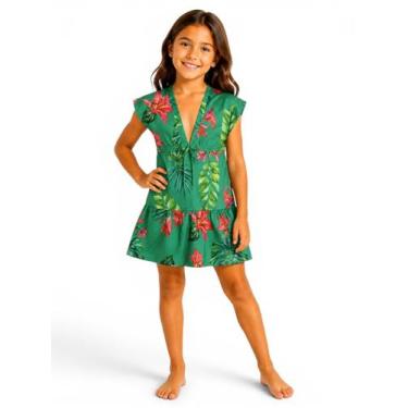 Imagem de Saida De Praia Infantil Estampado Com proteção UV Moda Verão - Corpo d