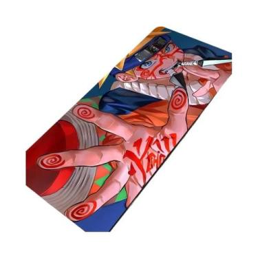 Imagem de Mouse Pad De Borracha HD Preto E Branco Naruto Uzumaki Para PC Gamer, 