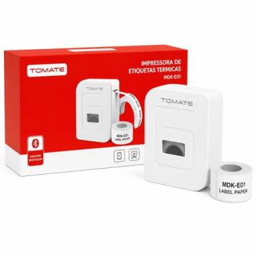 Imagem de Mini Impressora Térmica Bluetooth Portátil Rotuladora Compacta USB Sem