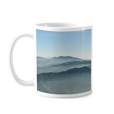 Imagem de Sunshine Mountains Sky Fog Nature caneca cerâmica café porcelana xícara louça