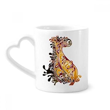 Imagem de Caneca colorida de pavão com desenho de arte de animal caneca de café cerâmica copo de coração de vidro