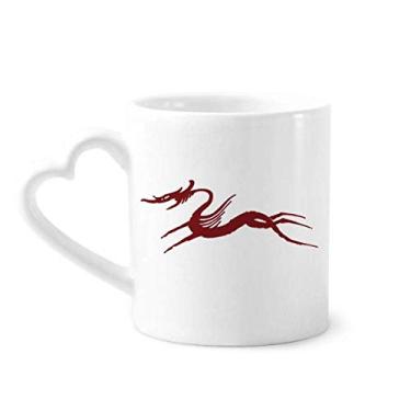 Imagem de Caneca de retrato de animal dragão chinês caneca café cerâmica copo de coração de vidro