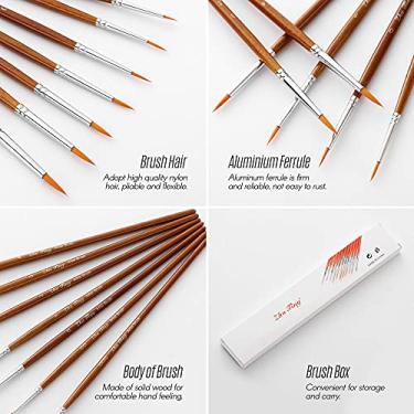 Imagem de LUGU 7 pcs Desenhar Pincéis Kit Set A sta Pincel De Nylon elo Apontado C a Red Detalhe Pinte Pincel pa A sta Acrílico Aquarelle Aquarela Guache Pintu A Ó pa Great Art Fontes de