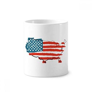 Imagem de Estrelas e listras com a bandeira dos Estados Unidos, porta-caneta, suporte de cerâmica, suporte para caneta, copo de lápis