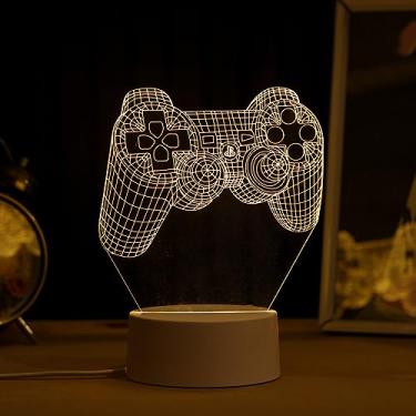 Imagem de PopLumos - Luminária led 3d, abajur de mesa, controle videogame