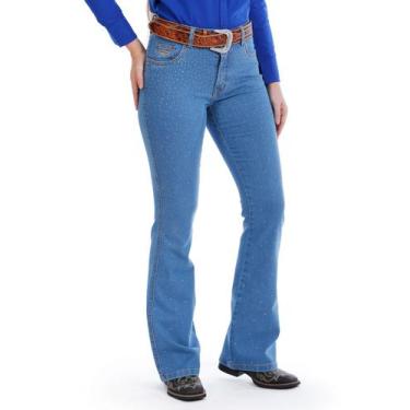 Imagem de Calça Country Feminina Jeans Plus Size Flare Full Strass - Rodeo Farm