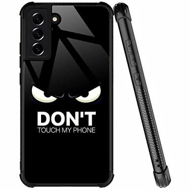 Imagem de ZHEGAILIAN Capa compatível com Samsung Galaxy S21 FE, Don't Touch My Phone-1 S21 FE, capa de design à prova de choque de quatro cantos de plexiglass para S21 FE de 6,4 polegadas
