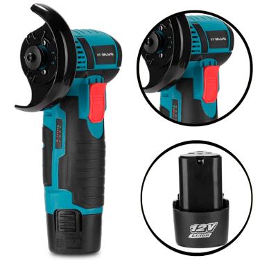 Imagem de Lixadeira Recarregável Manual Obras Esmerilhadeira Angular 12v 1500mAh 19.500rpn Maleta para transporte