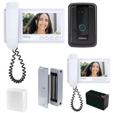 Imagem de Video Porteiro Interfone Eletronico Campainha Com Fio Camera Intelbras 2 Telas e Fechadura Eletroima