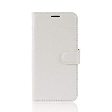 Imagem de NEKOYA MEIZU 16XS Capa, carteira flip de couro PU premium com compartimento para cartão, suporte e fecho magnético [capa interior TPU à prova de choque] compatível com MEIZU 16XS branco