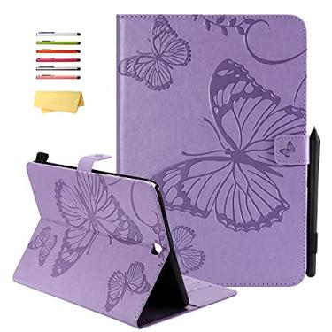 Imagem de UUcovers Capa para tablet Samsung Galaxy Tab A 20.3 cm 2015 SM-T350/T355/P355/P350 Capa com suporte para cartão de lápis Auto Wake/Sleep Folio Stand em relevo couro PU carteira magnética inteligente,