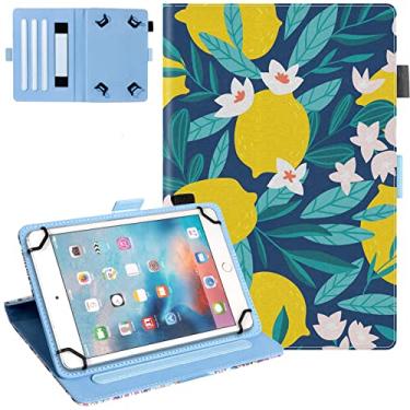 Imagem de Dteck Capa universal para iPad mini/Samsung Galaxy Tab 8.0 8.4 /Tab M8 20.3 cm /onn. 100003561 Tablet Pro/Android 11 12 13 8 polegadas - Capa protetora com suporte de visualização ajustável (Lemon)