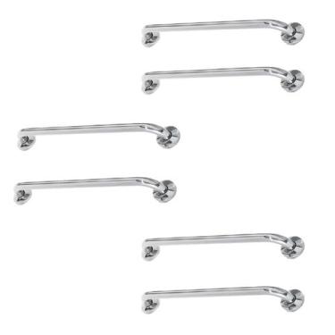 Imagem de Alça de Apoio Barra Inox 60cm Kit 6 Unidades Segurança Acessibilidade 