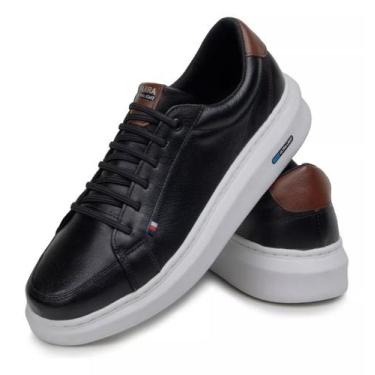 Imagem de Sapatenis Tenis Masculino Casual Moderno 100% Couro Confortável Parra 