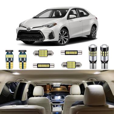 Imagem de AUTOGINE Kit de luzes LED interiores brancas de 6 peças para Toyota Corolla 2013 2014 2015 2016 2017 2018 2019 2020 2021 2022 super brilhante 6000K pacote de lâmpadas interiores + ferramenta de instalação