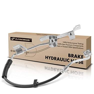 Imagem de A-Premium Mangueira hidráulica do freio dianteiro do motorista compatível com modelos selecionados Dodge - Ram 1500 2004-2005, ABS de 2 rodas, com suporte, com 2 clipes de linha - Substituição # 52121290AC