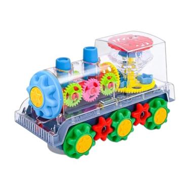 Imagem de Brinquedo de trem de rotação 360, brinquedo de motor de trem musical,Brinquedo de trem de engrenagem musical com luzes LED - Cores brilhantes trem brinquedo motor brinquedo para crianças meninos menin