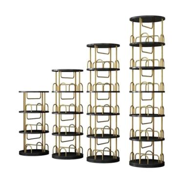 Imagem de Suporte para livros Estante giratória, prateleira de piso de 360 ​​graus, prateleira de armazenamento de livros de imagens simples, estante doméstica multicamadas Estante(M)