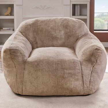 Imagem de Homguava Puff Cadeira Puff Cadeiras para Adultos Confortável Beanbag Cadeira com Design Espaçoso Saco de Feijão Gigante Sofá com Apoio de Braço Grande Puff Cadeira com Enchimento para Sala de Estar