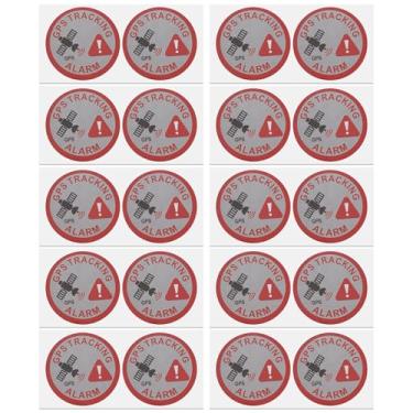 Imagem de ECSiNG 20 adesivos de alarme de rastreamento GPS 7,5 x 3 cm adesivo de aviso para uso interno e externo adesivo de proteção contra roubo (retângulo)