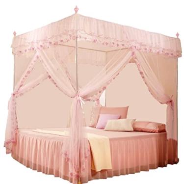 Imagem de Luxo Princesa 3 Aberturas Laterais Campopy, Post Princess Canopy Bed Cortans, Cama de Rede para a Cama Princess Bed Girls Room, para Cama de Solteiro/Cama de Casal (150 * 200 * 200