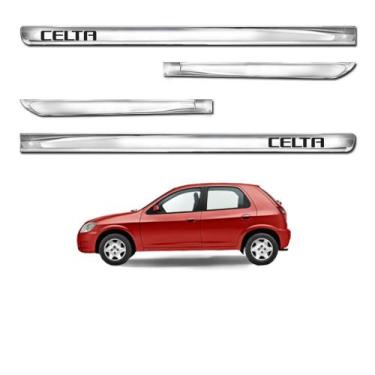 Imagem de Kit Friso Lateral Personalizado Modelo X-Treme Cor Cromado Celta 2002 