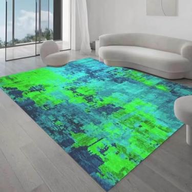 Imagem de Tapete de tecido altamente elástico para sala de estar, decoração de chão de casa, quarto, tapete de brincar, pelúcia macia (200x250 cm/alta elasticidade F)