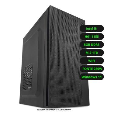 Imagem de Computador CPU Intel Core i5 8GB DDR3 SSD 1TB Wi-Fi Fonte 230W Bivolt Windows