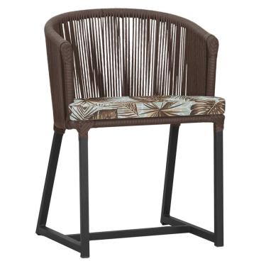 Imagem de Cadeira De Jantar Noronha Alumínio Preta E6 Trama Original Marrom