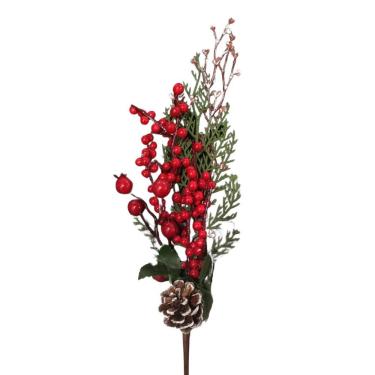 Imagem de Galho Decorativo Médio Frutos Vermelhos Pequenos - 38cm