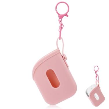 Imagem de Lyreh Capa de Silicone para Touchland Spray Higienizador de Mãos 30ml, Capa Protetora com Porta-Chaves Acessório Higienizador Mãos Ideal para Viagens (Rosa)