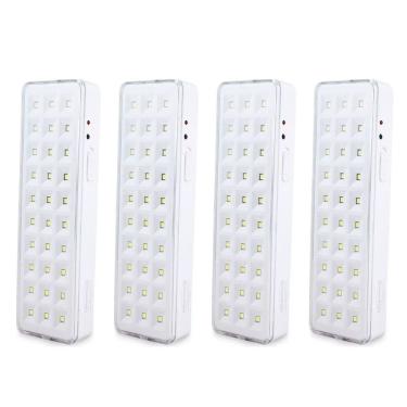 Imagem de 4x Lâmpadas Luminária Emergência 30 Led Litio Branca Fria