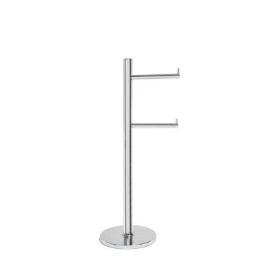 Imagem de Papeleira De Chão Redonda 4031 Dupla Latão Cromado