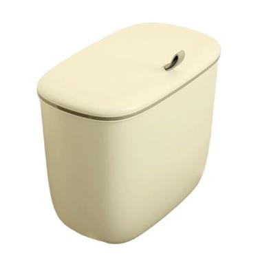Imagem de ＫＬＫＣＭＳ Lixeira suspensa para porta de armário de cozinha, composteira para casa, quarto, armário interno, escritório, Creme Pequeno