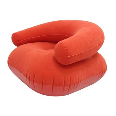 Imagem de predolo Poltrona inflável reclinável para adultos, moderna poltrona inflável para sala de jogos, quintal, praia, Vermelho