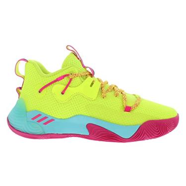 Imagem de adidas Tênis de basquete unissex infantil Harden Stepback 3, Team Solar Yellow/Team Shock Pink/Preto, 9.5 Women/8.5 Men